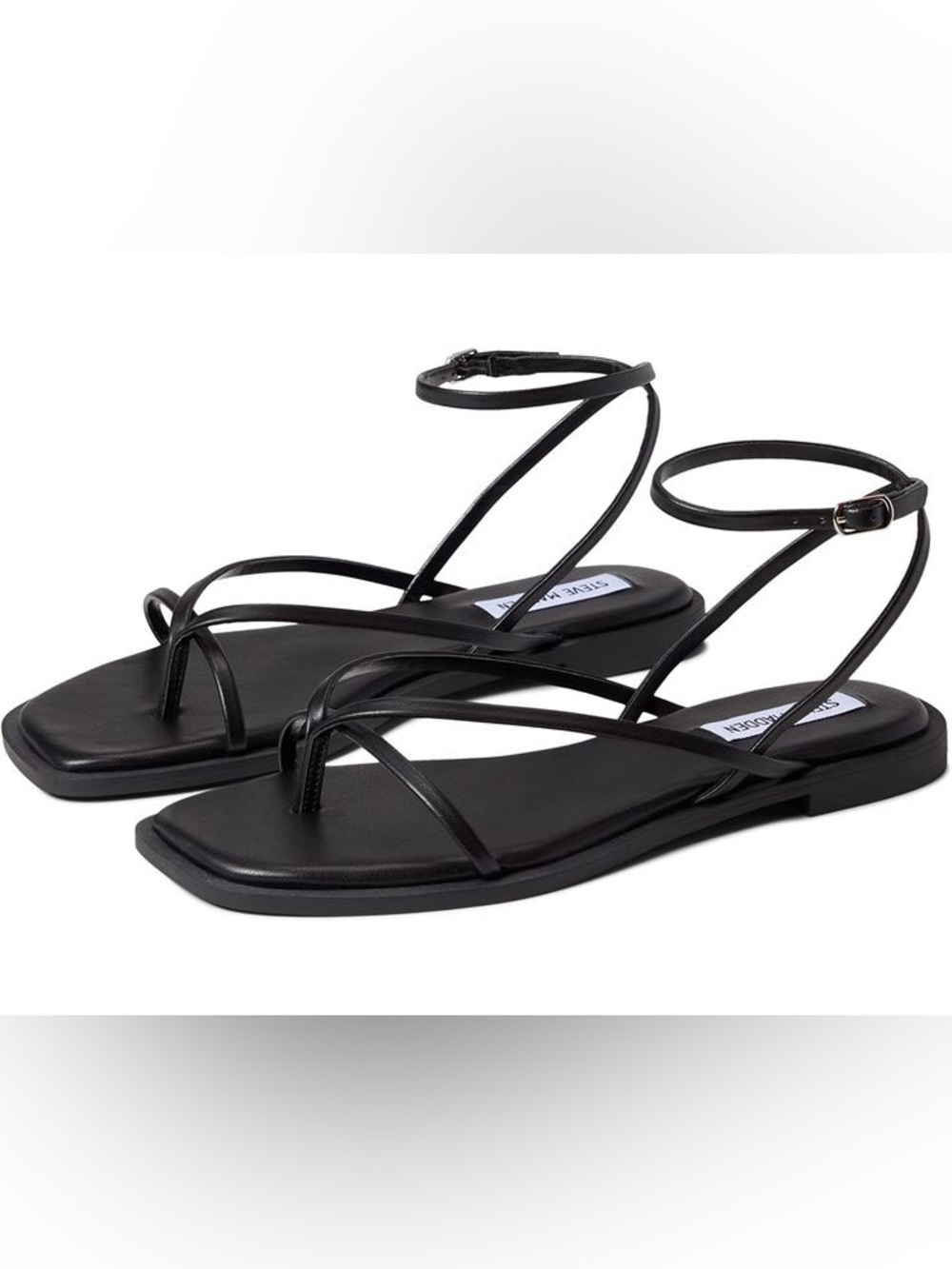 Steve Madden Black Minimal Strappy Sandals